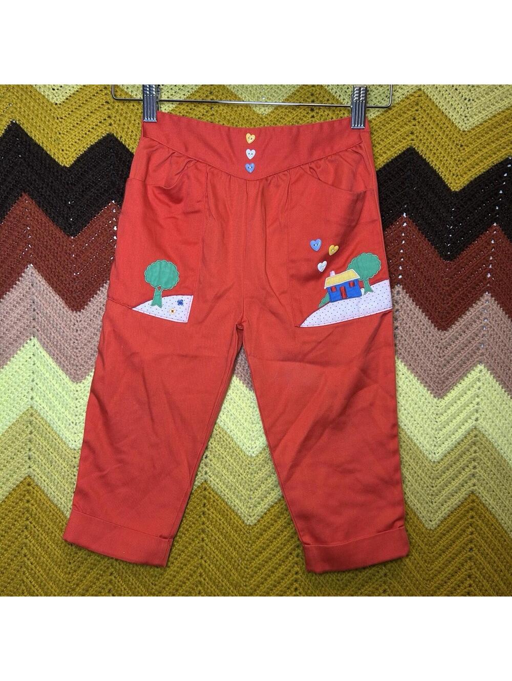 Vintage Girls 80s Toddler pants size 3t months Cute
